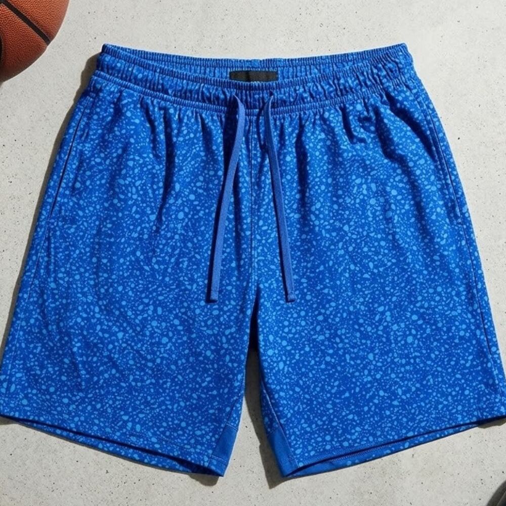 Athletic Works Men's M Gym Shorts Blue Speckled Cozycore Y2K Loungewear Basic